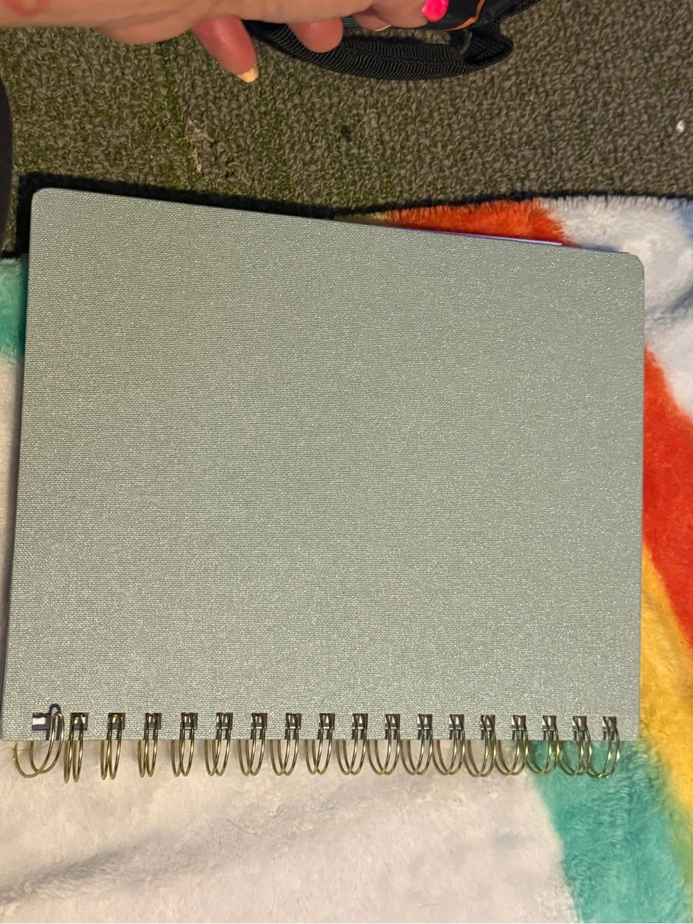 Weekly Planner Notebook in Light Blue with Gold Foil